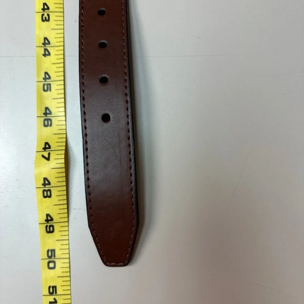 AFD Mens Woven Stretch Belt Tan Brown Bonded Leather Braided Size 42 105cm